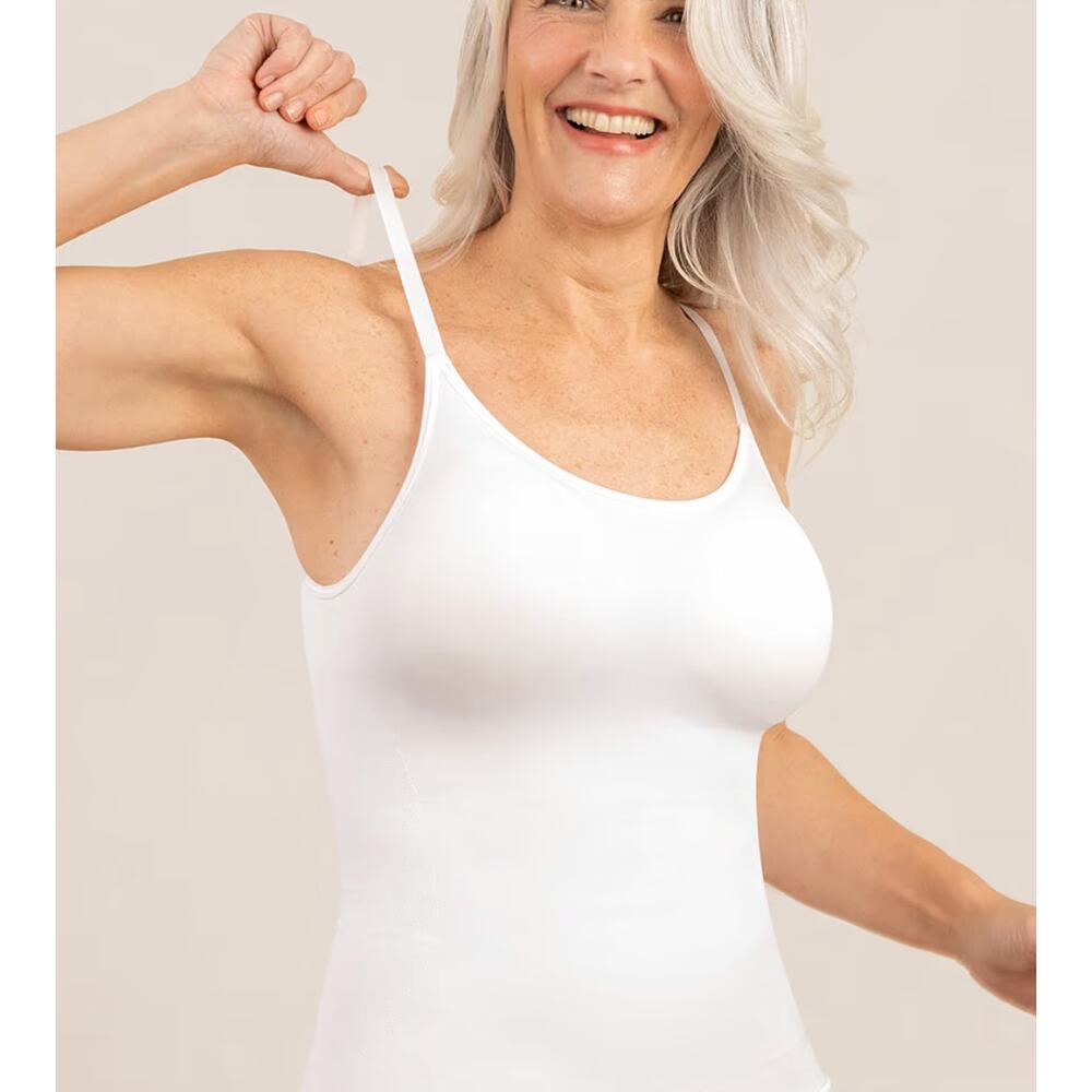 Shapermint Essentials All Day Every Day‎ Scoop Neck Cami, White, Size 4XL